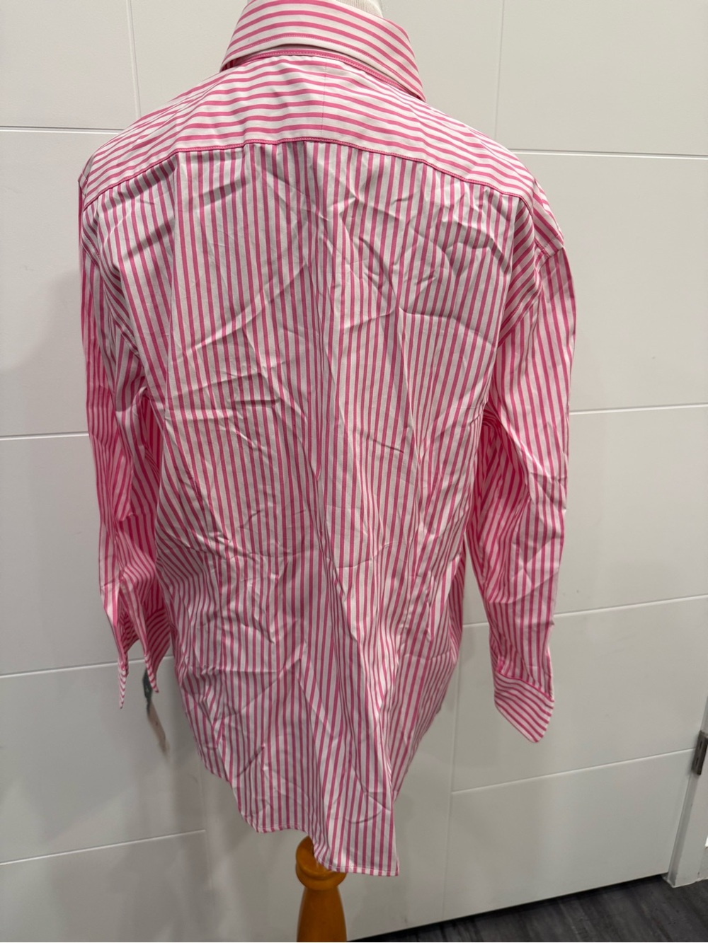Ralph Lauren Pink and White Striped Button-Up Shirt with Anchor Embroidery - Picture 6 of 9